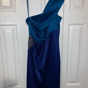 One shoulder cocktail or evening gown